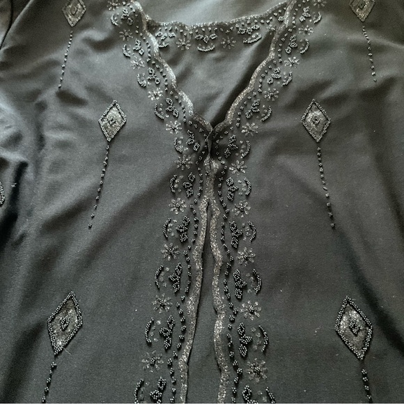 UNIQUE INT’L, BLACK BEADED BLOUSE - Picture 11 of 11